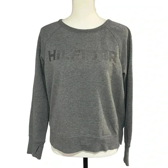 Tommy Hilfiger size S monochrome embroidered sweatshirt EUC - Picture 2 of 12